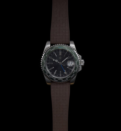 Mosaic CTS Rubber Watch Strap-Chocolate Brown