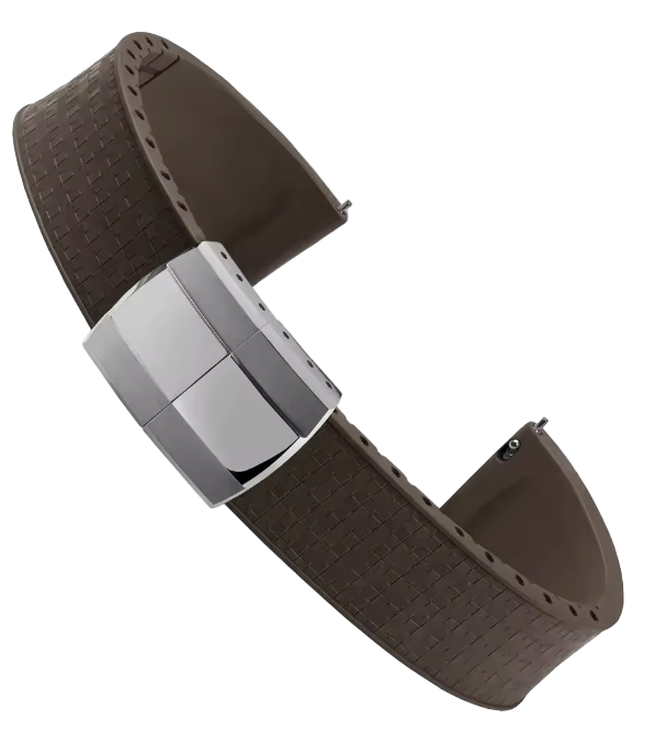 Mosaic CTS Rubber Watch Strap-Chocolate Brown