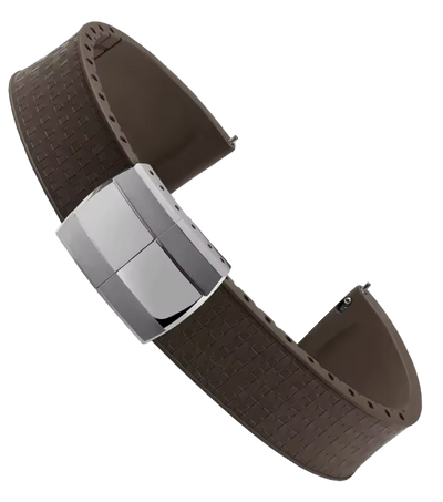 Mosaic CTS Rubber Watch Strap-Chocolate Brown